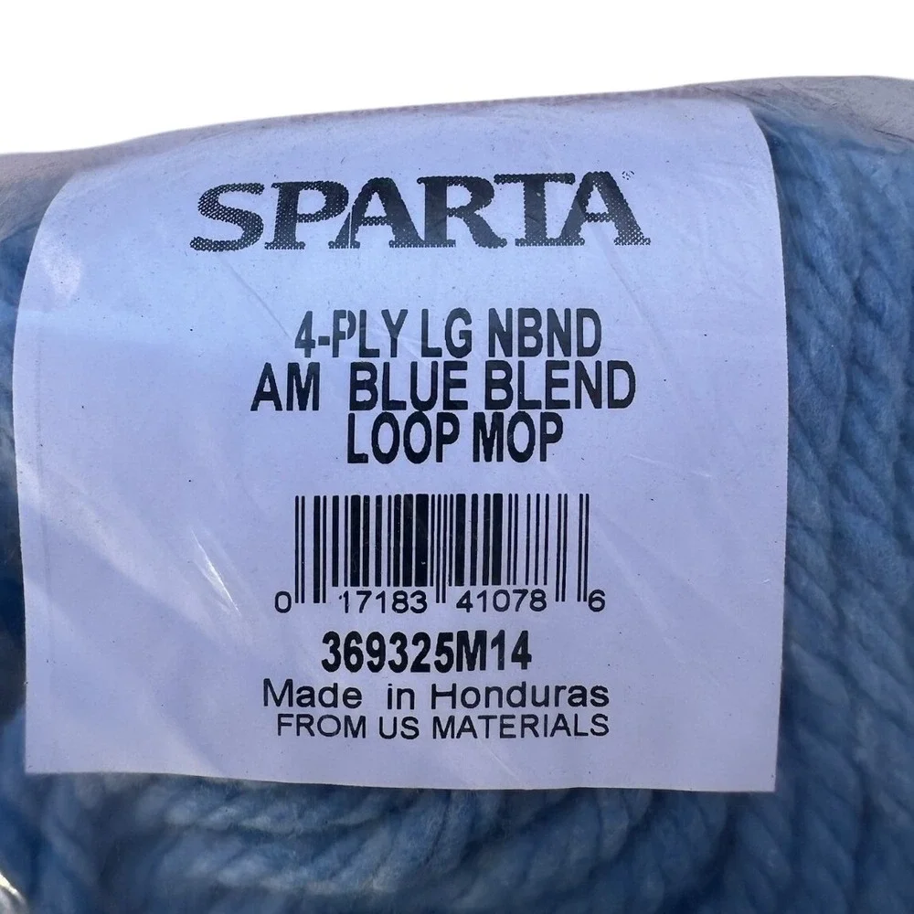 Sparta 4-Ply Large Looped End Mop Head Blue Blend Narrow Band 369325M14 NEW